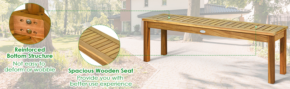 outdoor armless bench