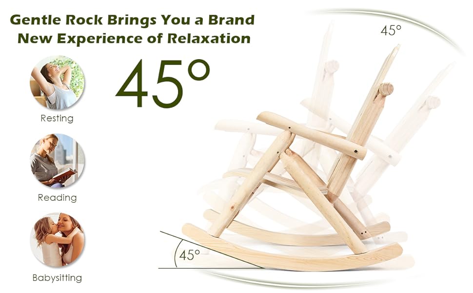 patio wood rocking chair