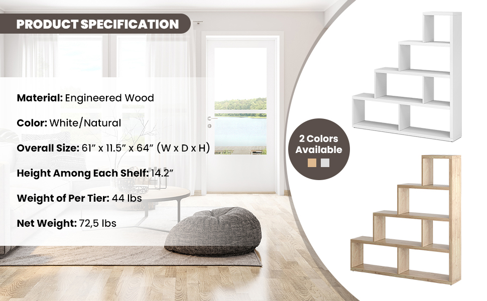 10 Shelves Bookshelf