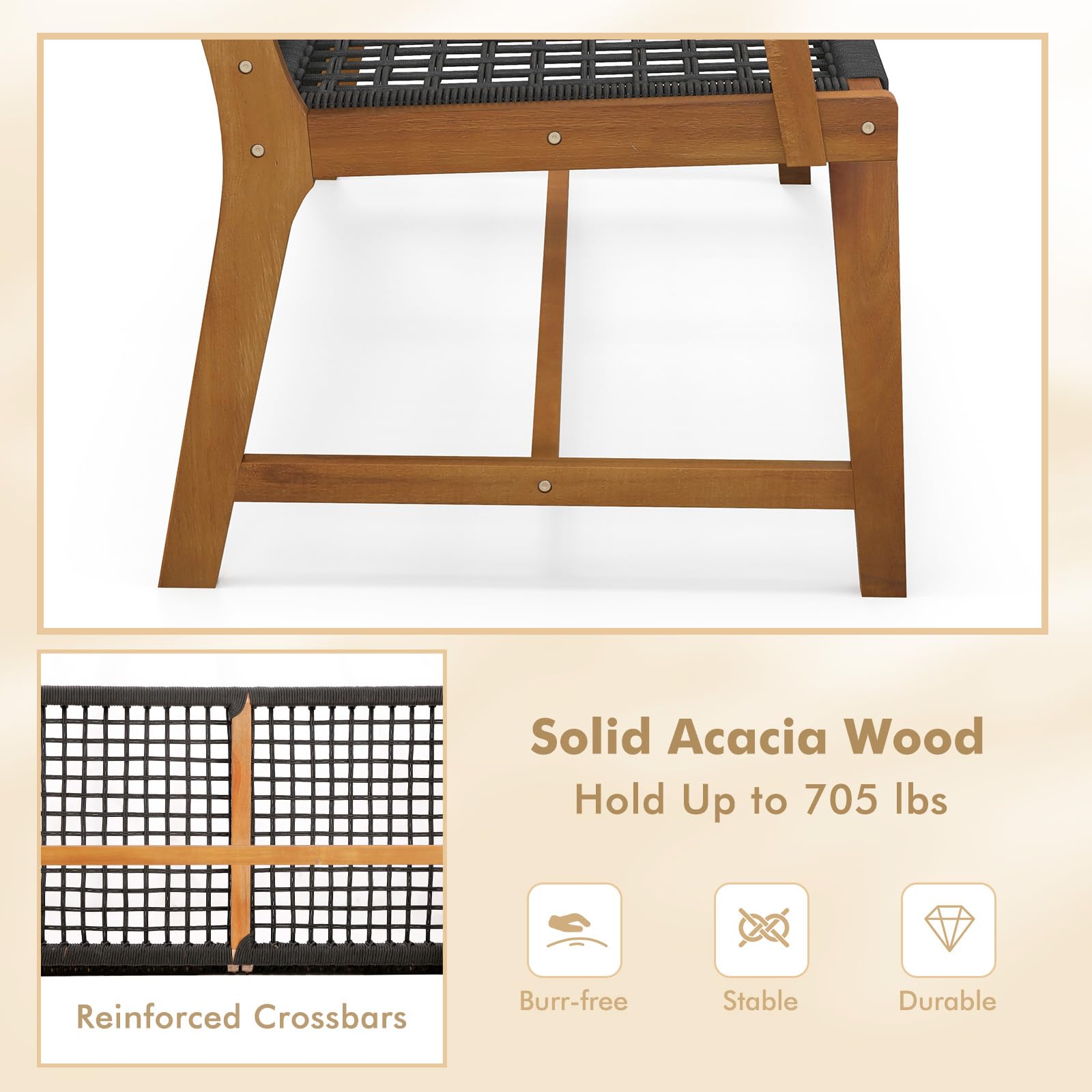 Outdoor Acacia Wood Bench