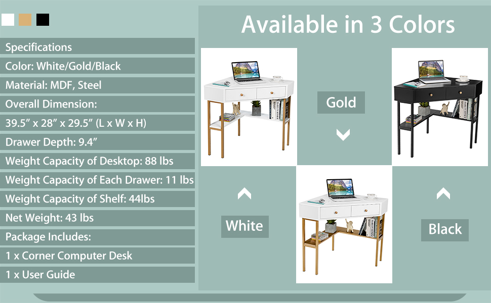 corner desk small space