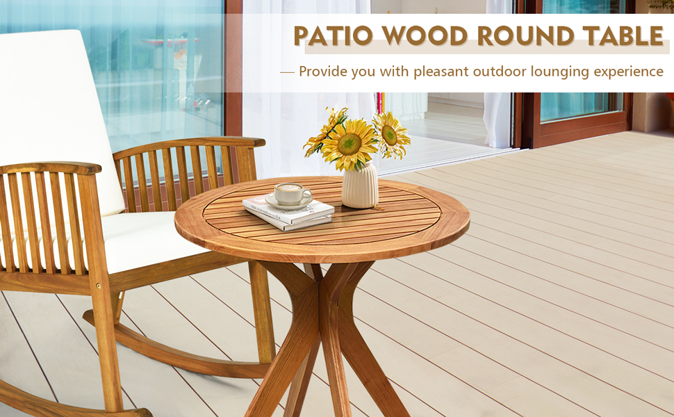 patio wood round table