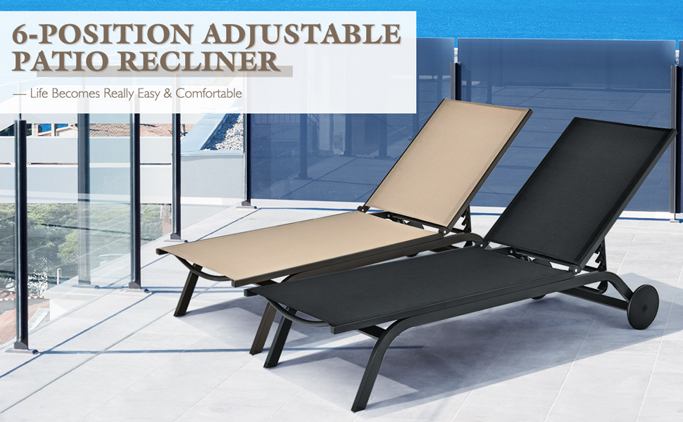 adjustable patio recliner chaise