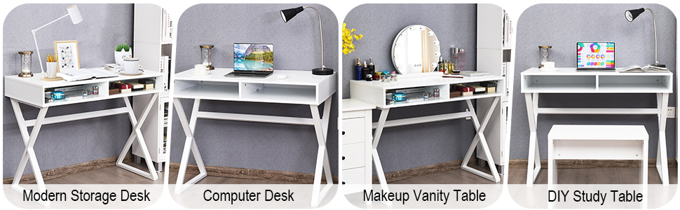 white modern desk