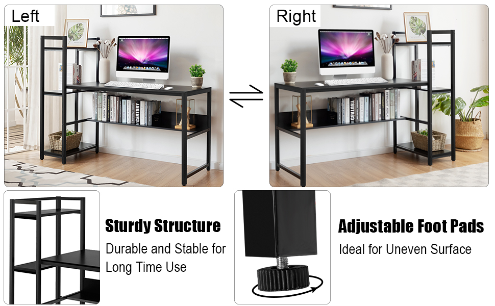computer desk with bookshelves