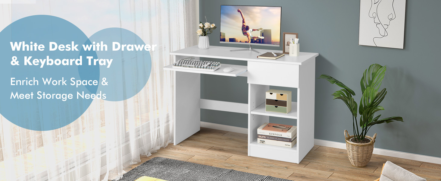 white desk
