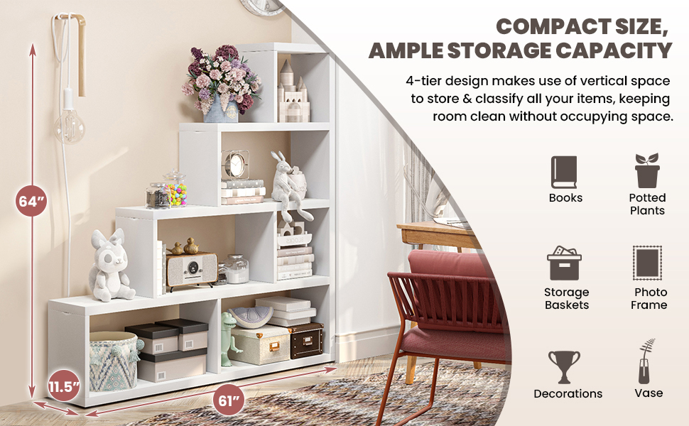 5 Tier Wooden Storage Display Shelf