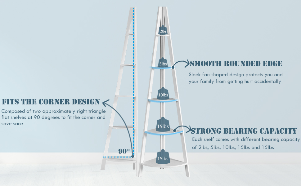 Corner Ladder Shelf,