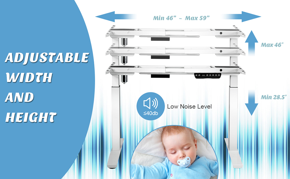 height adjustable standing desk frame