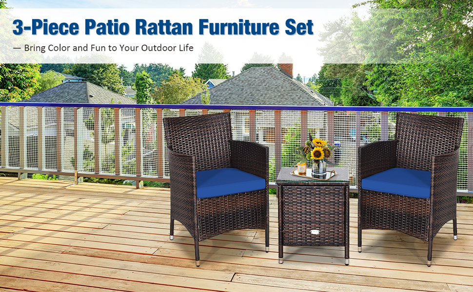 3 pieces patio outdoor sofa set