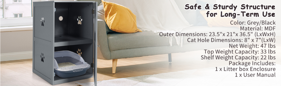 Cat Litter Box Furniture Hidden for Large Cat