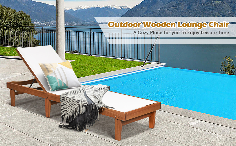 outdoor wood lounger chair