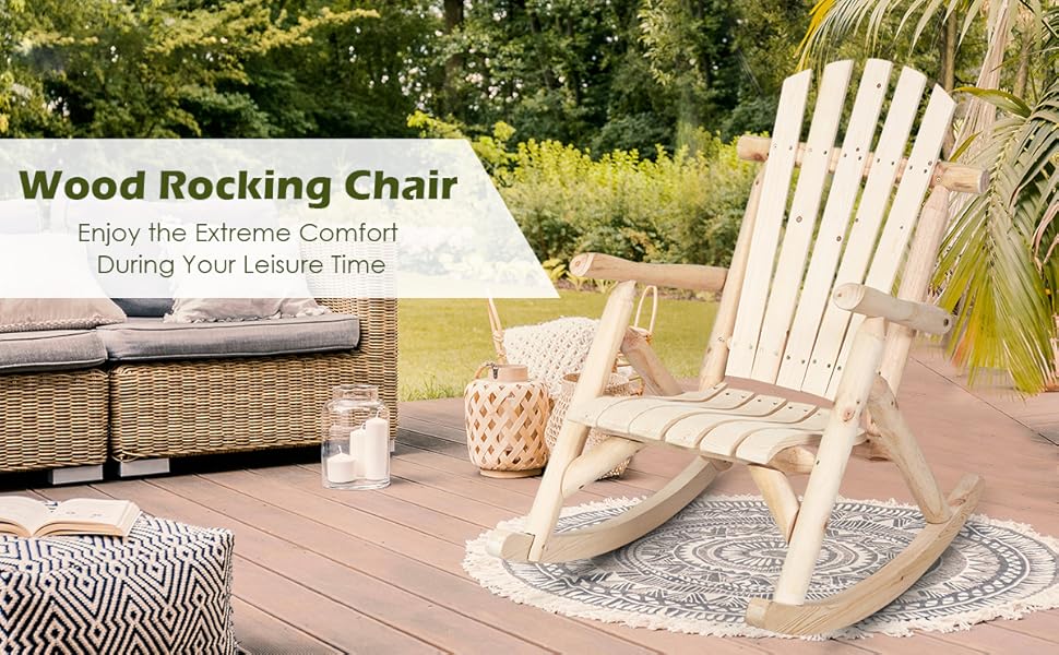 log rocking chair