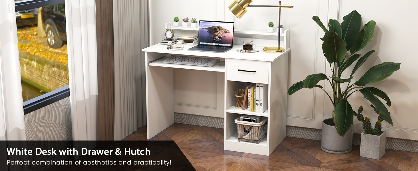 white desk