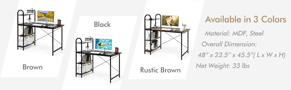 desk with shelf