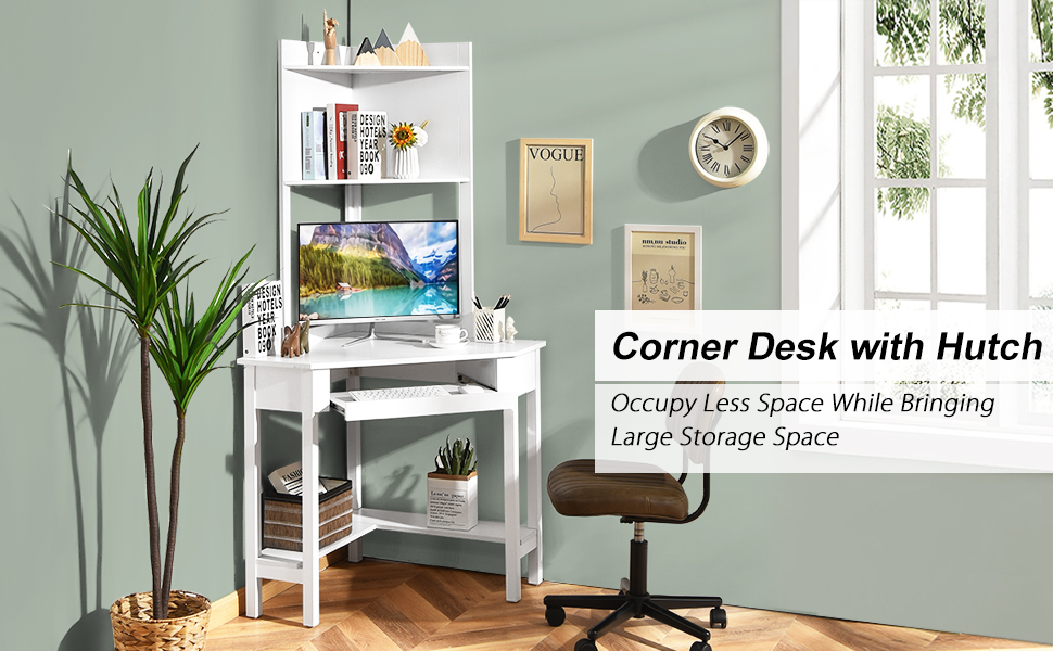 corner desk with hutch