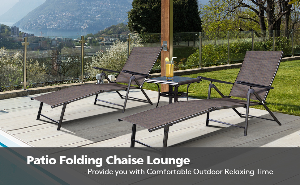 set of 2 patio lounger chairs