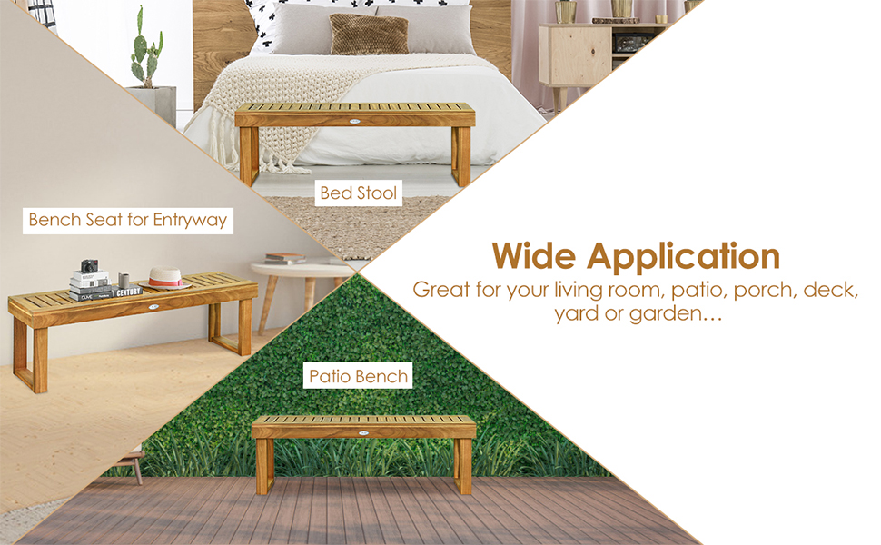 Acacia Wood Patio Bench