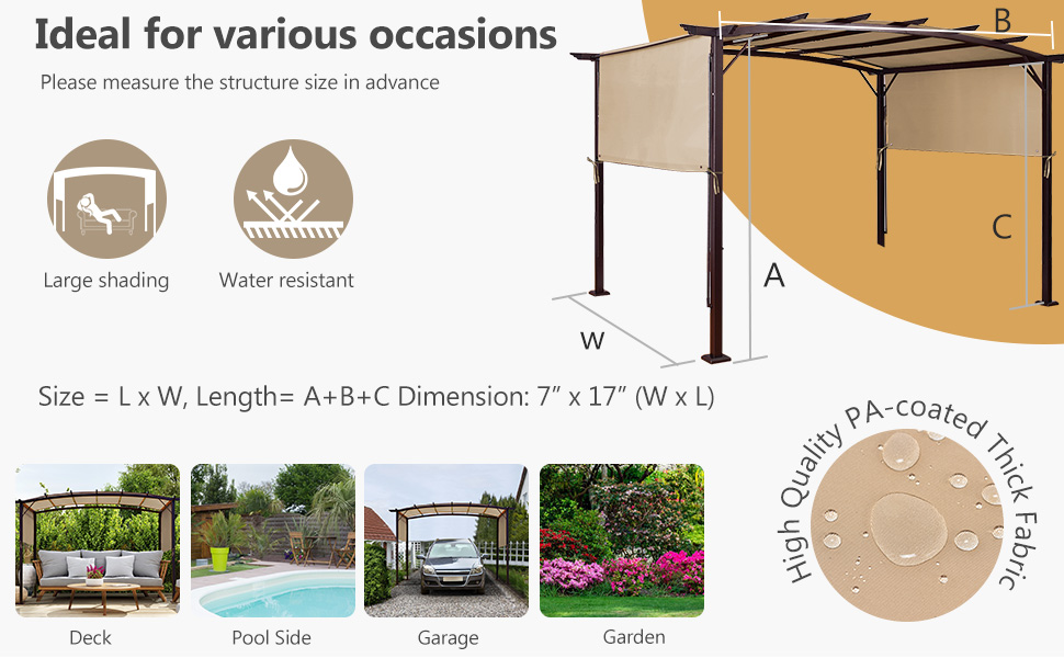 Universal Pergola Replacement Canopy