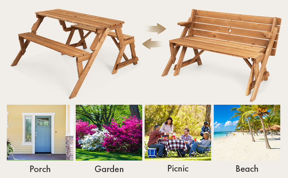 picnic table and bench set