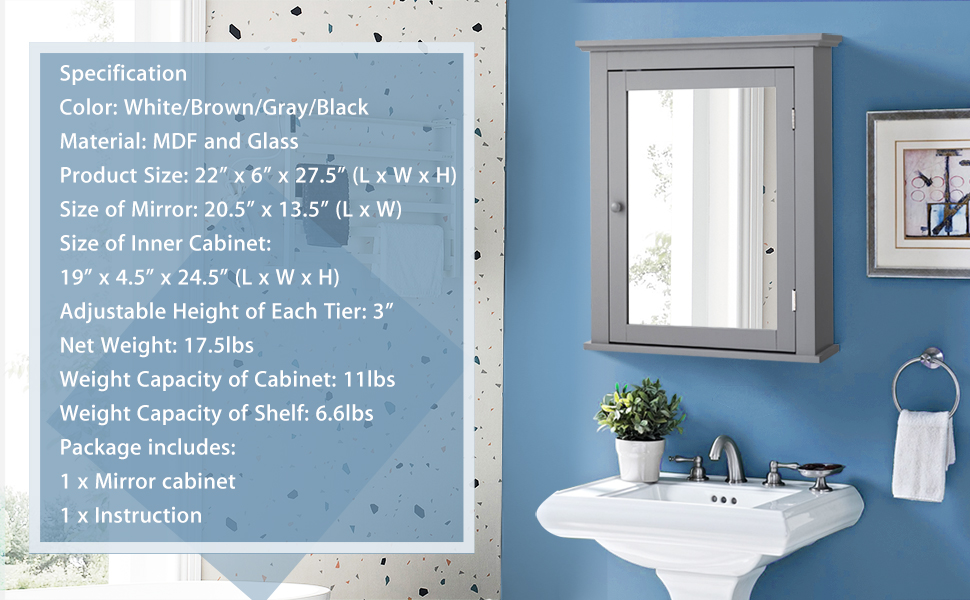 Bathroom Cabinet with Mirror