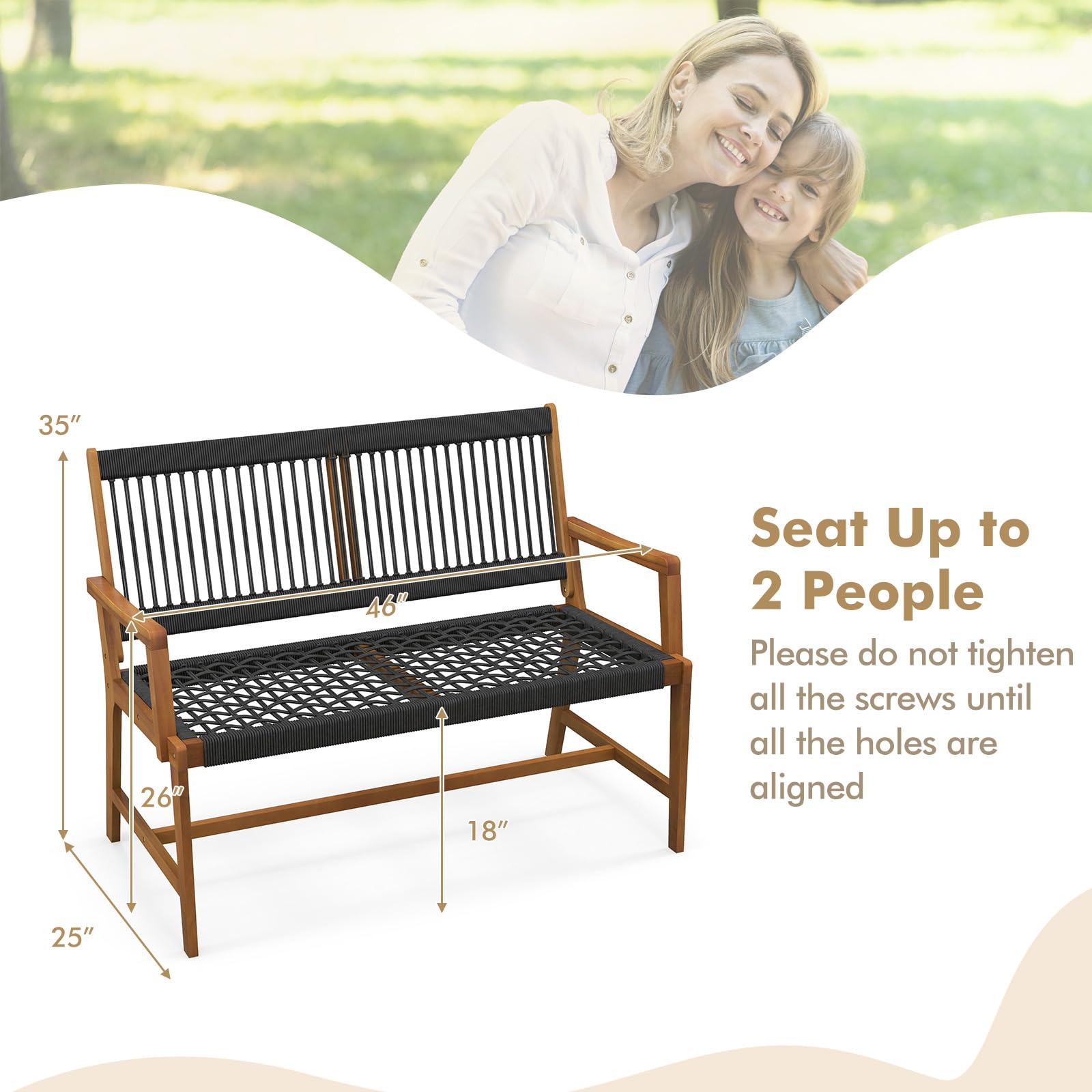 Outdoor Acacia Wood Bench