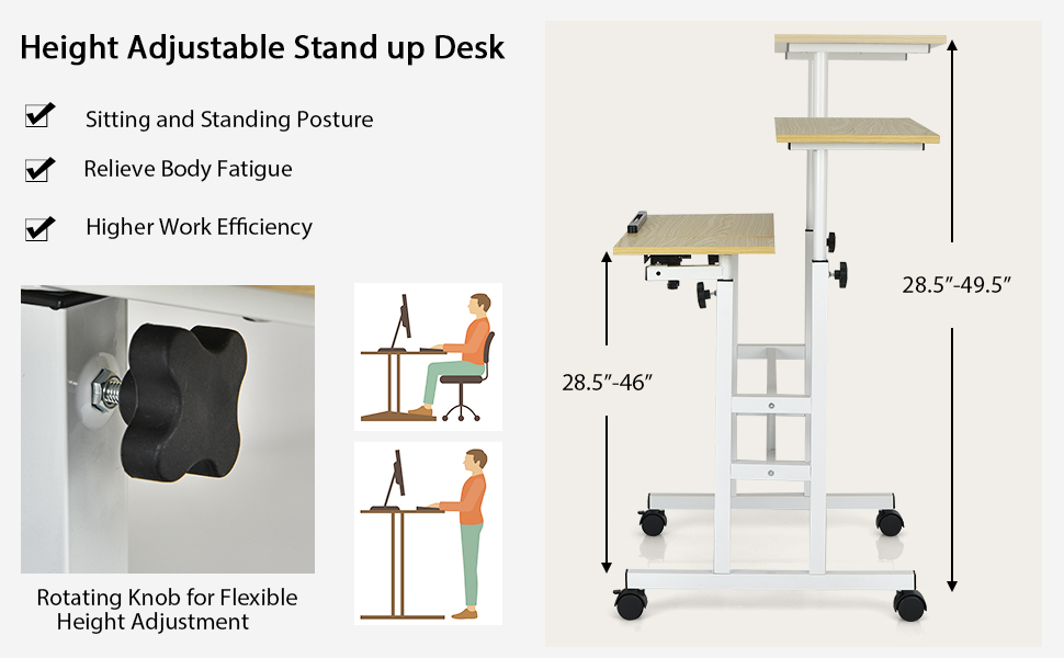 height adjustable standing desk