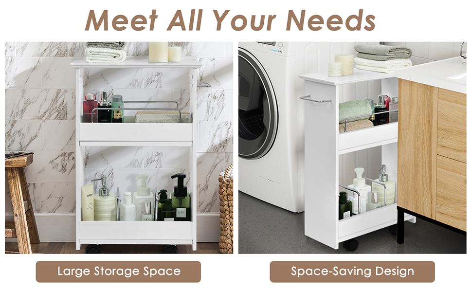 Slim Bathroom Storage Shelves
