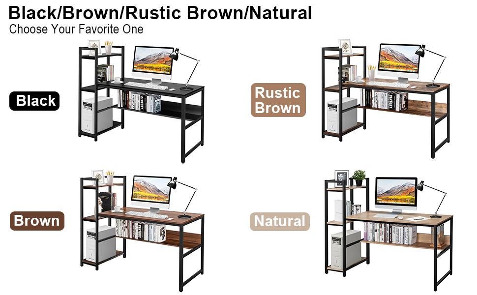 computer desk with storage shelves