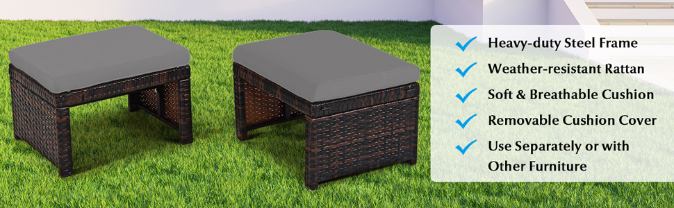 wicker ottomans quick dry