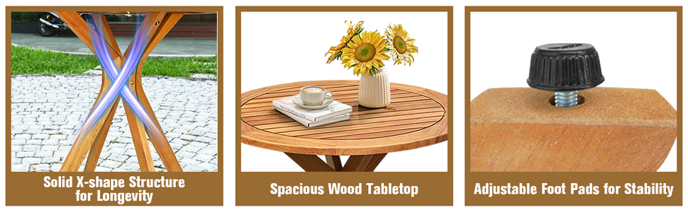 wooden outdoor table
