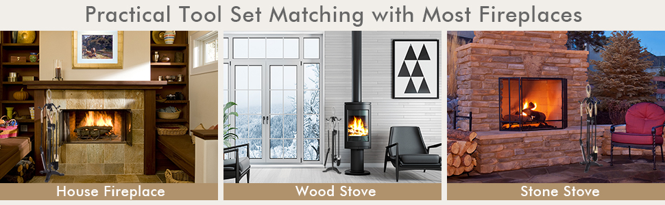practical  fire place tool set