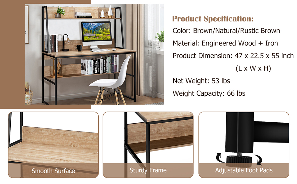 desk with hutch