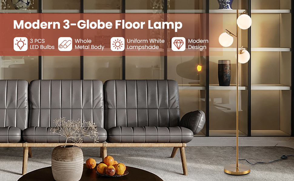 3-Globe Floor Lamp