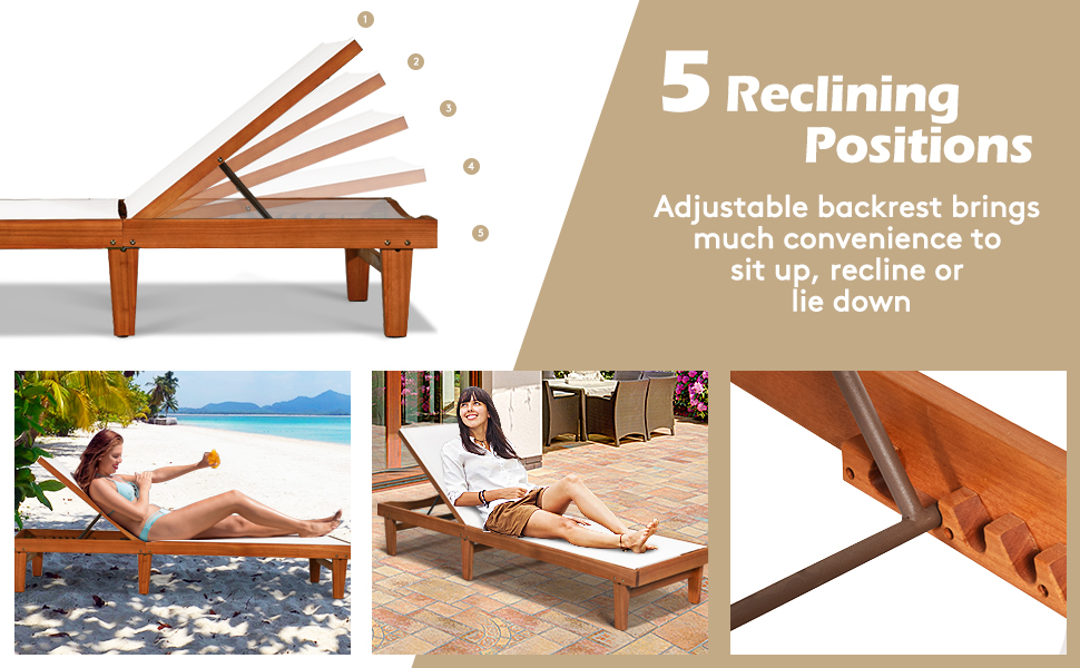 outdoor wood chaise