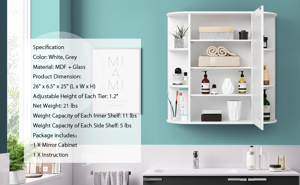 Bathroom Medicine Cabinet with Mirror