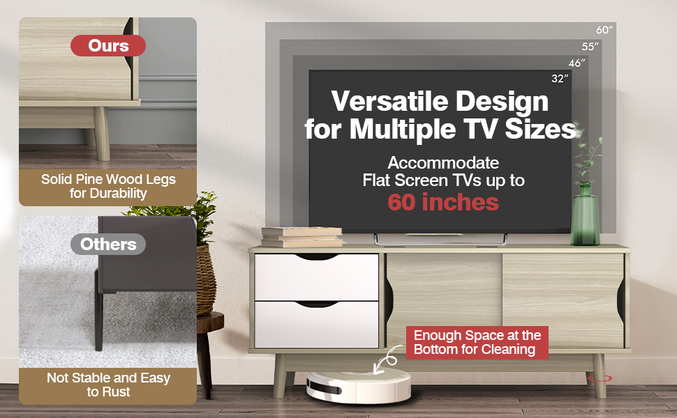 TV Stand for Flat TVs Up to 60 Inches