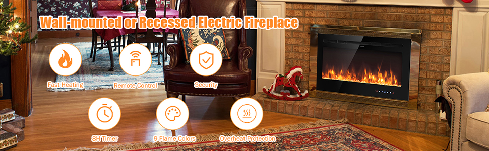 wall mounted electric fireplace