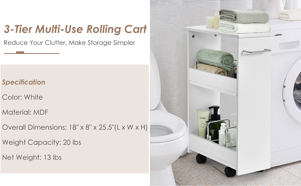 Slim Bathroom Storage Shelves