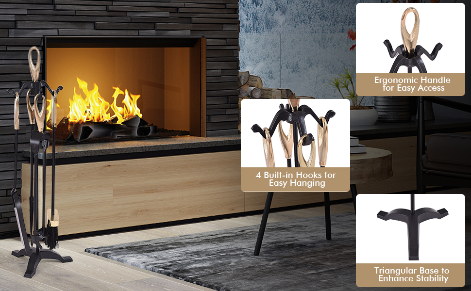 Wrought Iron Fire Place Tool Set