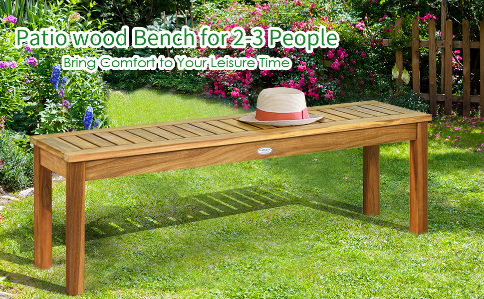 wood patio bench
