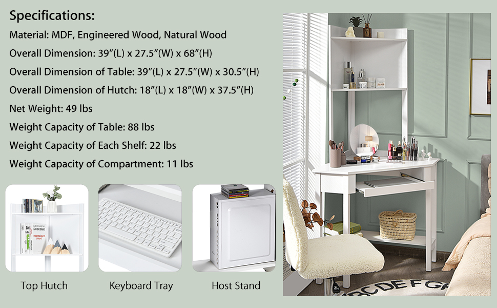 white corner desk