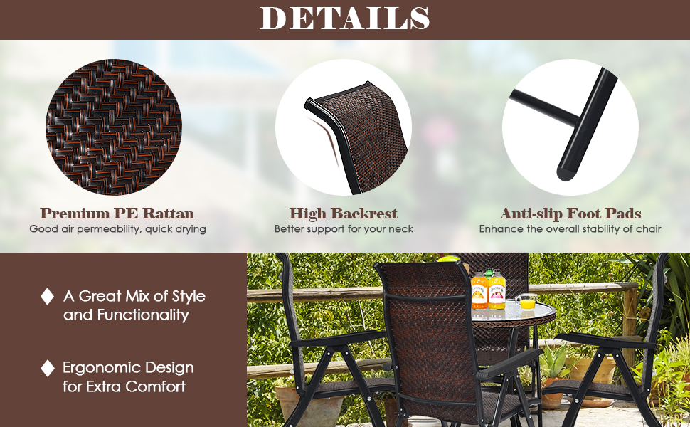 patio wicker chair with high back