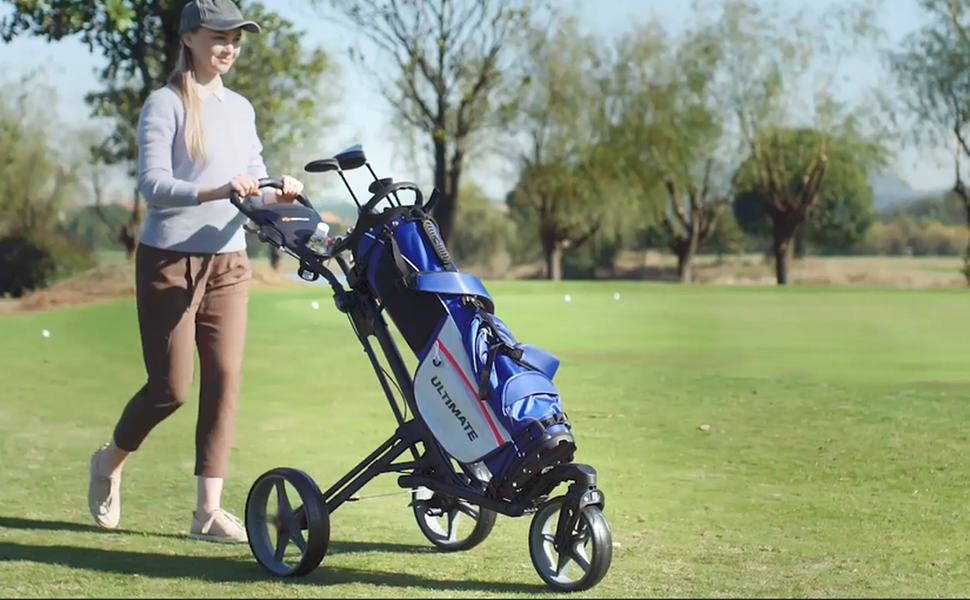 Golf Push Cart with 360° Rotating Front Wheel