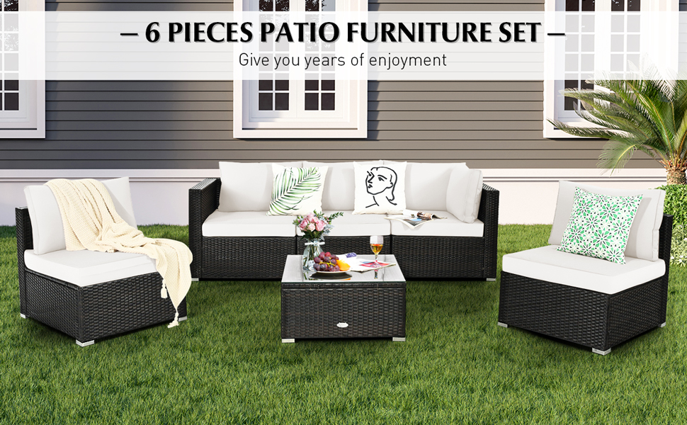 6 pieces patio furniture set