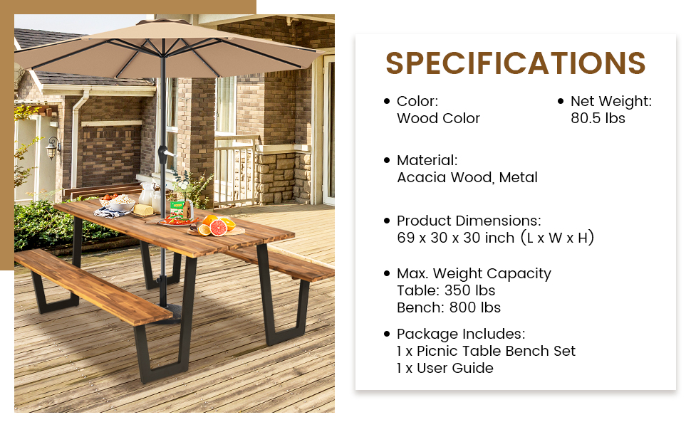 wood picnic table
