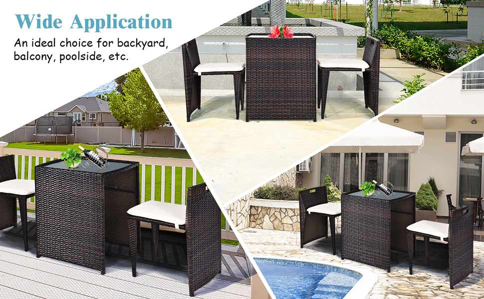 wicker rattan dining table set