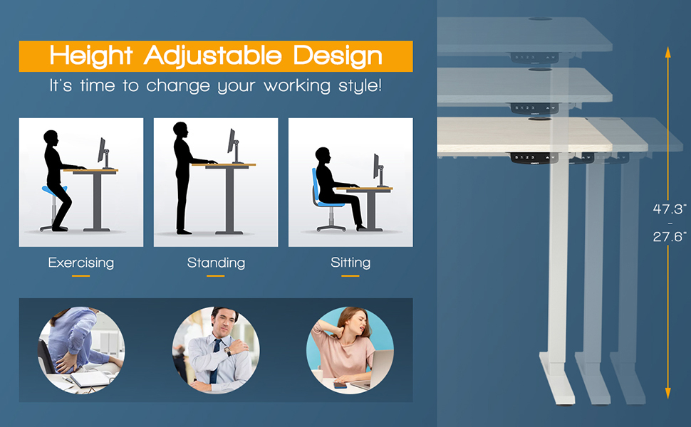 height adjustable standing desk