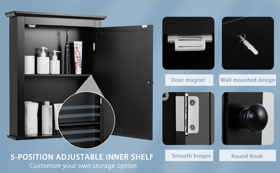 Mirrored Wall-Mounted Storage Medicine Cabinet