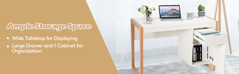 white desk